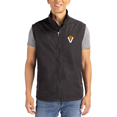Men's Cutter & Buck Black Virginia Tech Hokies Charter Eco Recycled Full-Zip Vest