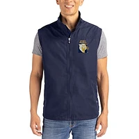 Men's Cutter & Buck Navy FIU Panthers Charter Eco Recycled Full-Zip Vest
