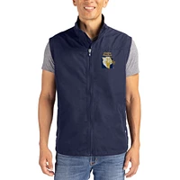 Men's Cutter & Buck Navy FIU Panthers Charter Eco Recycled Full-Zip Vest