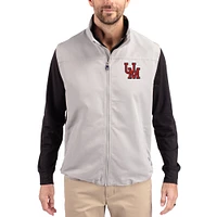 Men's Cutter & Buck Gray Ole Miss Rebels Charter Eco Recycled Full-Zip Vest
