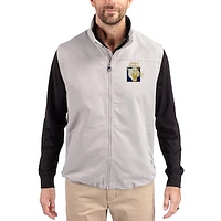 Men's Cutter & Buck Gray FIU Panthers Charter Eco Recycled Full-Zip Vest