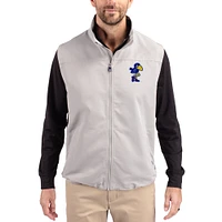 Men's Cutter & Buck Kansas Jayhawks Charter Eco Recycled Full-Zip Vest