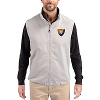Men's Cutter & Buck Gray Illinois Fighting Illini Charter Eco Recycled Full-Zip Vest