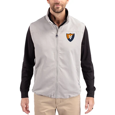 Men's Cutter & Buck Gray Illinois Fighting Illini Charter Eco Recycled Full-Zip Vest