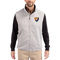 Men's Cutter & Buck Gray Illinois Fighting Illini Charter Eco Recycled Full-Zip Vest