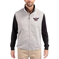 Men's Cutter & Buck Gray Auburn Tigers Charter Eco Recycled Full-Zip Vest