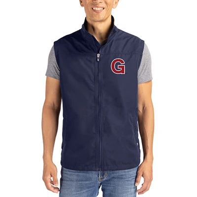 Men's Cutter & Buck Navy Gonzaga Bulldogs Charter Eco Recycled Full-Zip Vest