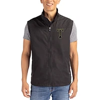 Men's Cutter & Buck Black Georgia Tech Yellow Jackets Charter Eco Recycled Full-Zip Vest