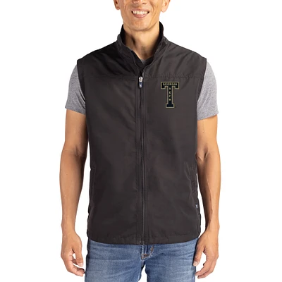Men's Cutter & Buck Black Georgia Tech Yellow Jackets Charter Eco Recycled Full-Zip Vest