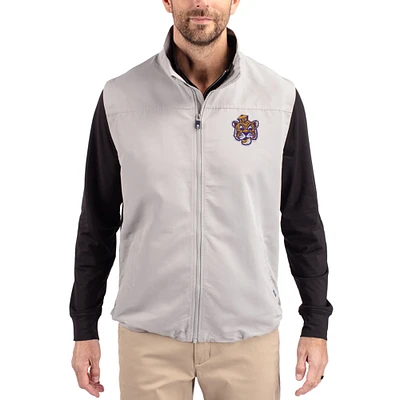 Men's Cutter & Buck LSU Tigers Charter Eco Recycled Full-Zip Vest