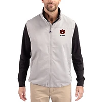 Men's Cutter & Buck Gray Auburn Tigers Charter Eco Recycled Full-Zip Vest