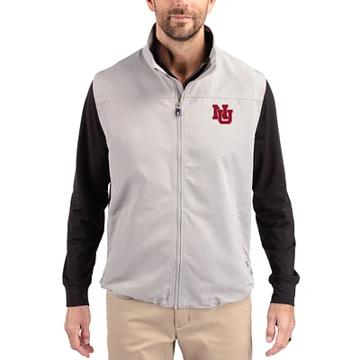 Men's Cutter & Buck Gray Nebraska Huskers Charter Eco Recycled Full-Zip Vest