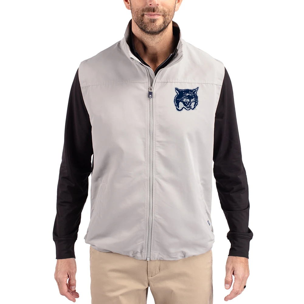 Men's Cutter & Buck Gray New Hampshire Wildcats Charter Eco Recycled Full-Zip Vest