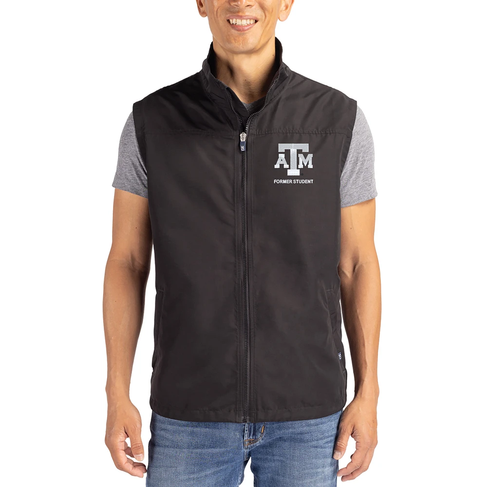 Men's Cutter & Buck Black Texas A&M Aggies Charter Eco Recycled Full-Zip Vest