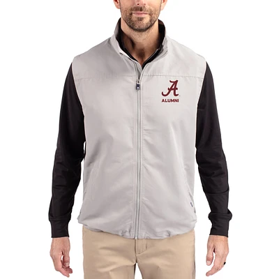 Men's Cutter & Buck Gray Alabama Crimson Tide Charter Eco Recycled Full-Zip Vest
