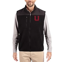 Men's Cutter & Buck Utah Utes Cascade Eco Fleece Full-Zip Vest