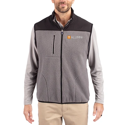 Men's Cutter & Buck Gray Tennessee Volunteers Cascade Eco Fleece Full-Zip Vest