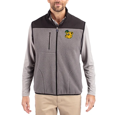 Men's Cutter & Buck Gray Baylor Bears Cascade Eco Fleece Full-Zip Vest