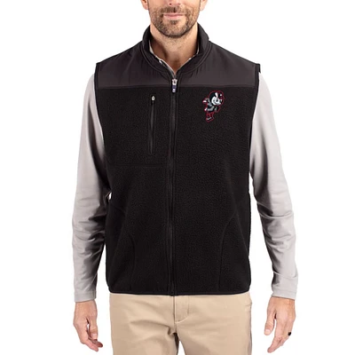 Men's Cutter & Buck Black Ohio State Buckeyes Cascade Eco Fleece Full-Zip Vest