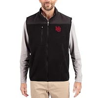 Men's Cutter & Buck Black Nebraska Huskers Cascade Eco Fleece Full-Zip Vest