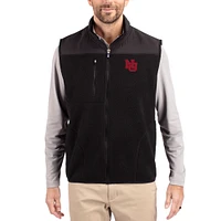 Men's Cutter & Buck Black Nebraska Huskers Cascade Eco Fleece Full-Zip Vest