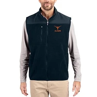 Men's Cutter & Buck Navy Texas Longhorns Cascade Eco Fleece Full-Zip Vest