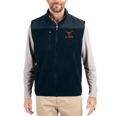 Men's Cutter & Buck Navy Texas Longhorns Cascade Eco Fleece Full-Zip Vest
