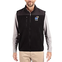 Men's Cutter & Buck Black Kansas Jayhawks Cascade Eco Fleece Full-Zip Vest