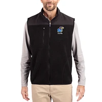 Men's Cutter & Buck Black Kansas Jayhawks Cascade Eco Fleece Full-Zip Vest