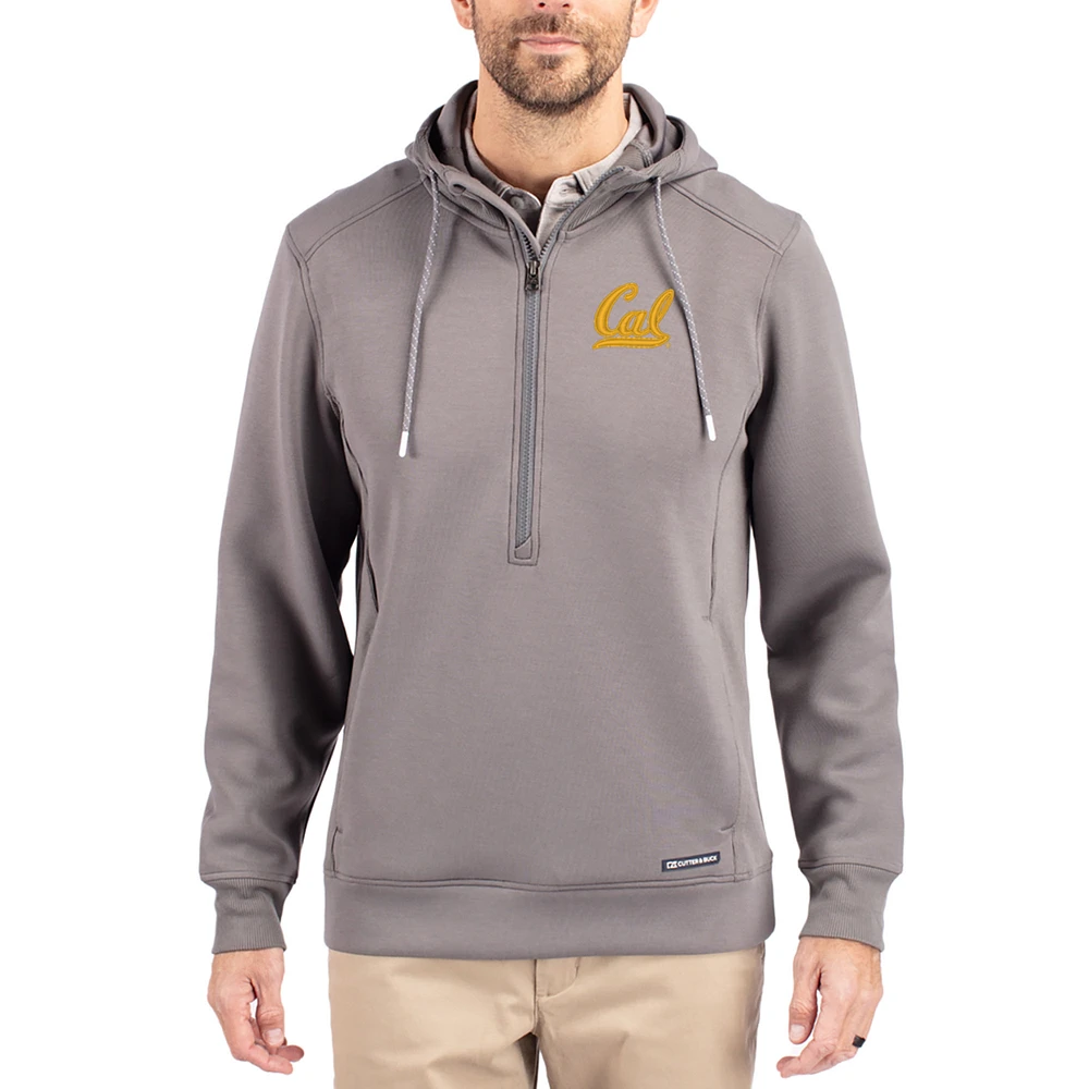 Men's Cutter & Buck Gray Cal Bears Roam Eco Recycled Half-Zip Pullover Hoodie