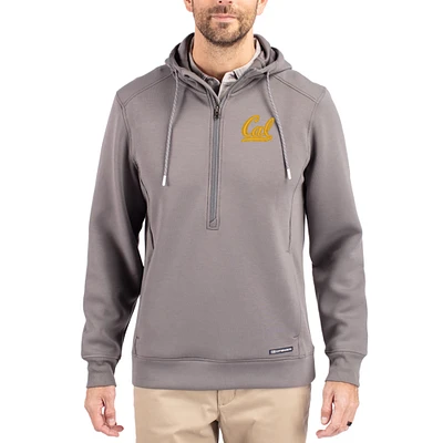 Men's Cutter & Buck  Gray Cal Bears Roam Eco Recycled Half-Zip Pullover Hoodie