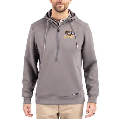 Men's Cutter & Buck LSU Tigers Roam Eco Recycled Half-Zip Pullover Hoodie