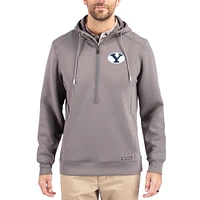 Men's Cutter & Buck  Gray BYU Cougars Roam Eco Recycled Half-Zip Pullover Hoodie