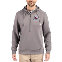 Men's Cutter & Buck  Gray Arizona Wildcats Roam Eco Recycled Half-Zip Pullover Hoodie