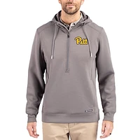 Men's Cutter & Buck Pitt Panthers Roam Eco Recycled Half-Zip Pullover Hoodie