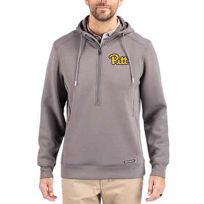 Men's Cutter & Buck Pitt Panthers Roam Eco Recycled Half-Zip Pullover Hoodie