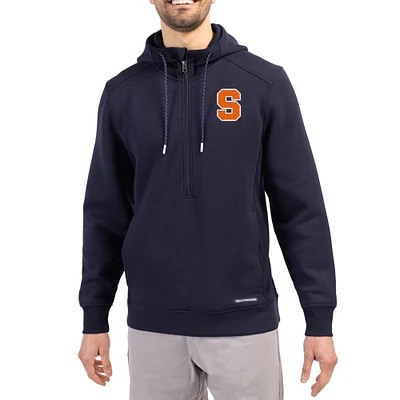 Men's Cutter & Buck  Navy Syracuse Orange Roam Eco Recycled Half-Zip Pullover Hoodie