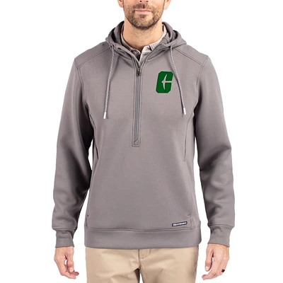 Men's Cutter & Buck  Gray Charlotte 49ers Roam Eco Recycled Half-Zip Pullover Hoodie