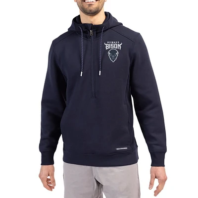 Men's Cutter & Buck  Navy Howard Bison Roam Eco Recycled Half-Zip Pullover Hoodie