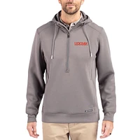 Men's Cutter & Buck  Gray UConn Huskies Roam Eco Recycled Half-Zip Pullover Hoodie