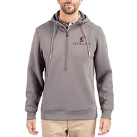 Men's Cutter & Buck  Gray Santa Clara Broncos Roam Eco Recycled Half-Zip Pullover Hoodie