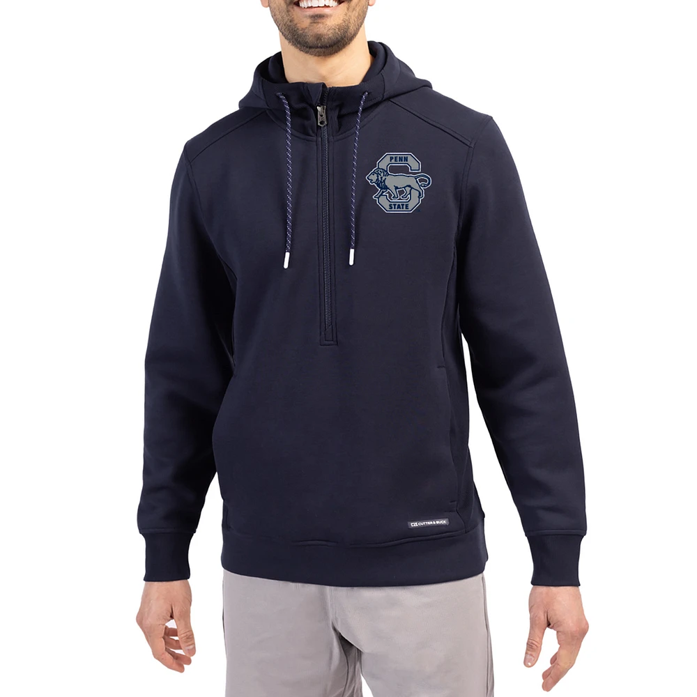 Men's Cutter & Buck Navy Penn State Nittany Lions Roam Eco Recycled Half-Zip Pullover Hoodie