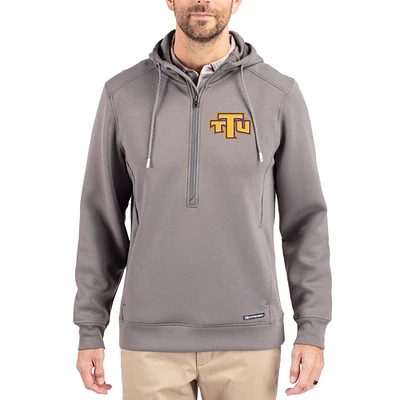 Men's Cutter & Buck  Gray Tennessee Tech Golden Eagles Roam Eco Recycled Half-Zip Pullover Hoodie