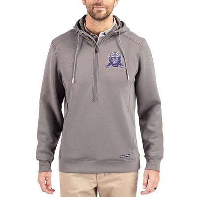 Men's Cutter & Buck Northwestern Wildcats Roam Eco Recycled Half-Zip Pullover Hoodie