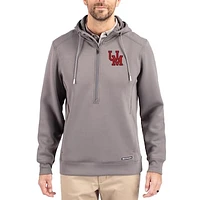 Men's Cutter & Buck  Gray Ole Miss Rebels Roam Eco Recycled Half-Zip Pullover Hoodie