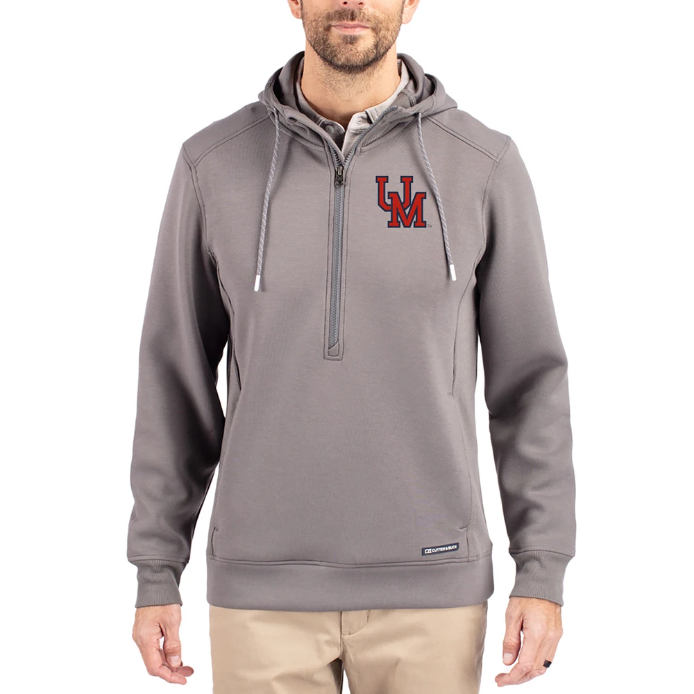 Men's Cutter & Buck Gray Ole Miss Rebels Roam Eco Recycled Half-Zip Pullover Hoodie