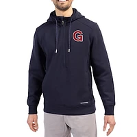Men's Cutter & Buck  Navy Gonzaga Bulldogs Roam Eco Recycled Half-Zip Pullover Hoodie
