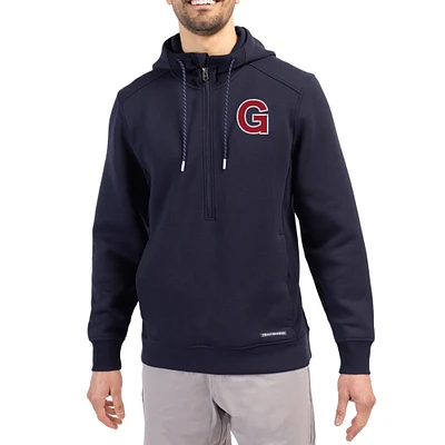 Men's Cutter & Buck  Navy Gonzaga Bulldogs Roam Eco Recycled Half-Zip Pullover Hoodie