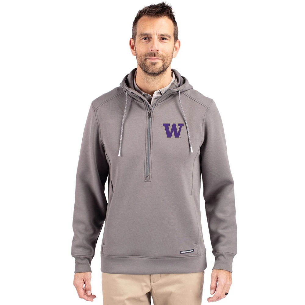 Men's Cutter & Buck Washington Huskies Roam Eco Recycled Half-Zip Pullover Hoodie
