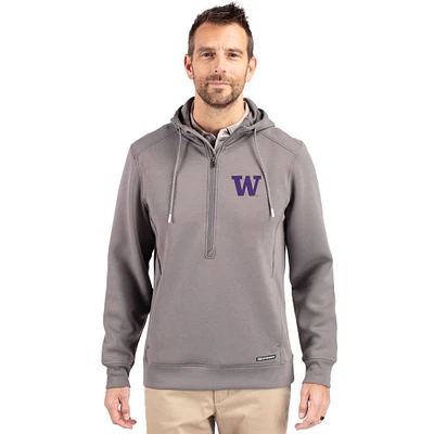 Men's Cutter & Buck Washington Huskies Roam Eco Recycled Half-Zip Pullover Hoodie